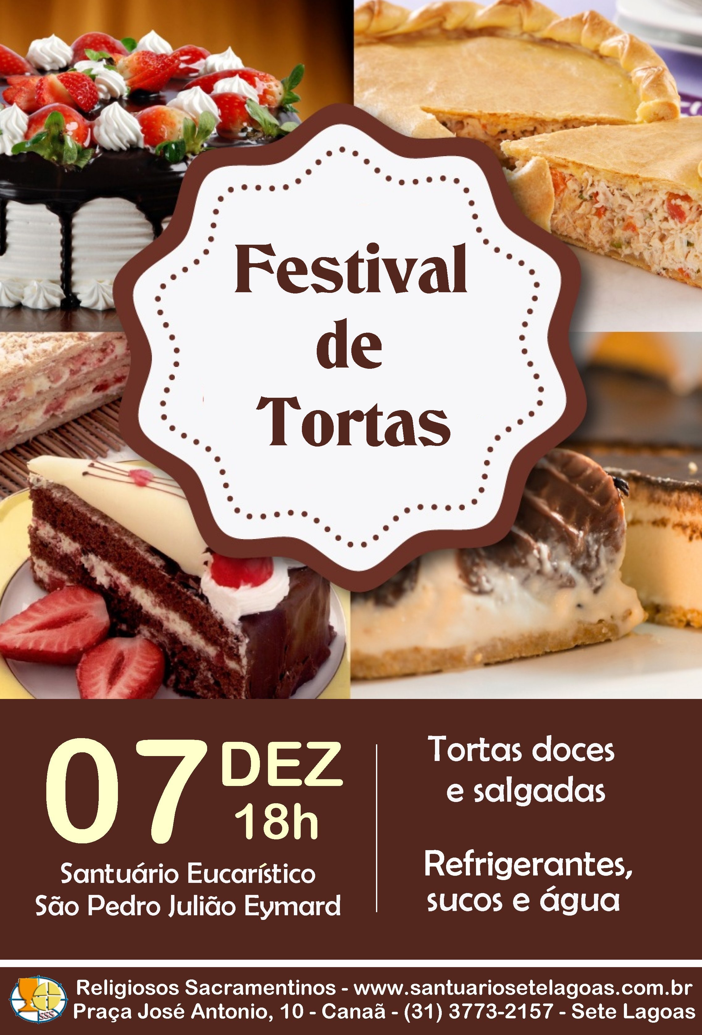Festival de Tortas Doces e Salgadas dia 07/12. Participe!