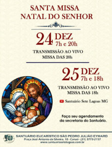 Horários das celebrações de Natal no Santuário Eucarístico