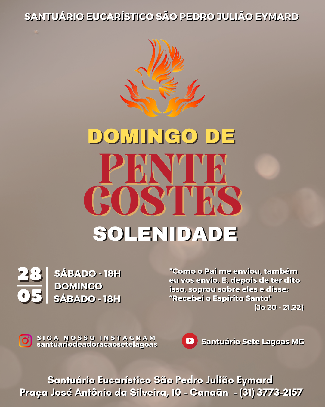 Celebração Eucarística – Solenidade de Pentecostes – Domingo 28/05